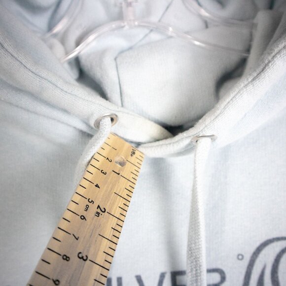 2000s Y2K Pale Blue Quiksilver Graphic Pullover Hoodie - Picture 7 of 10